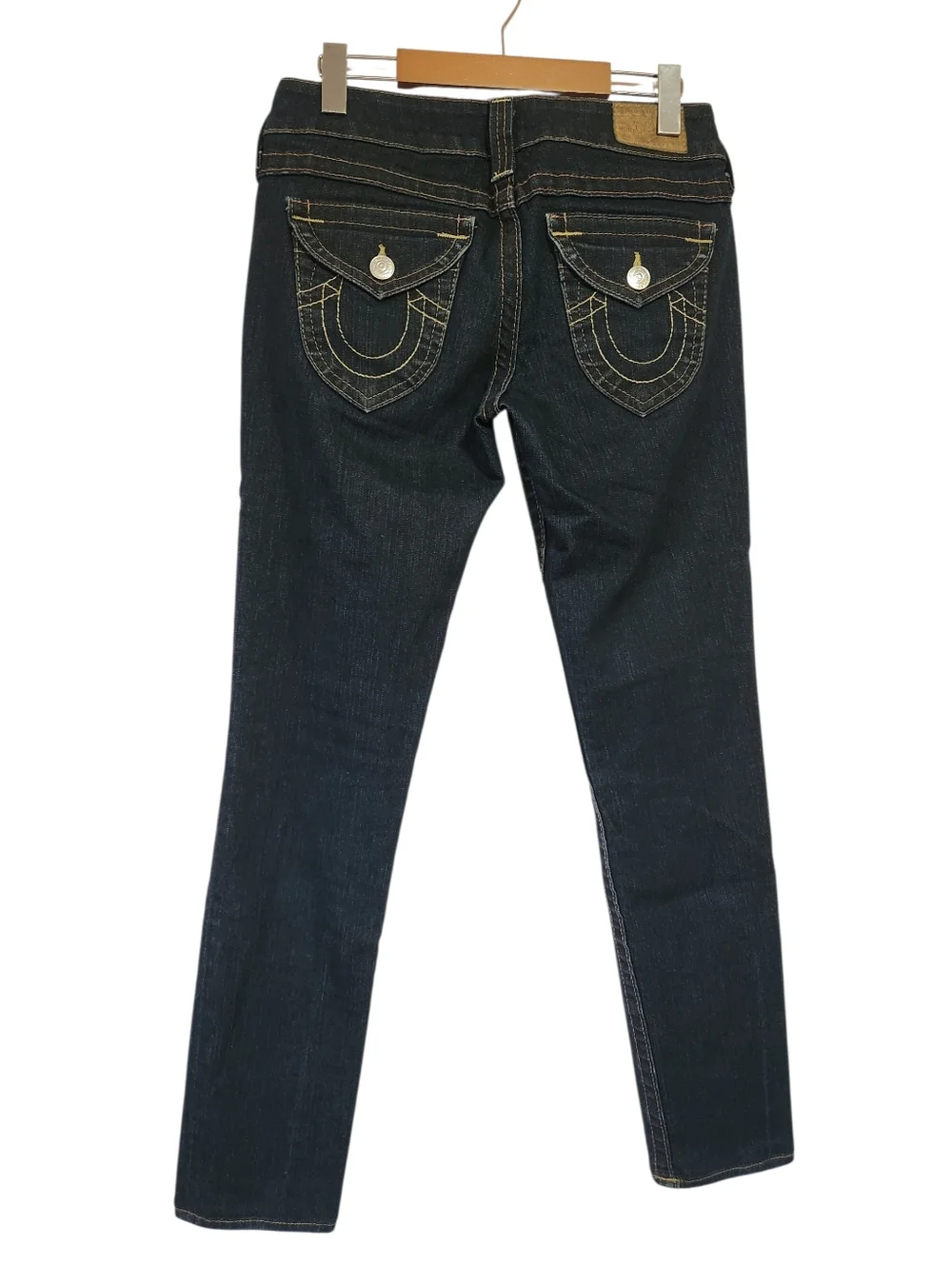 Vtg True Religion Ricki Jeans Made in USA Contrast Big T Stitch Flap Pocket - Picture 4 of 11